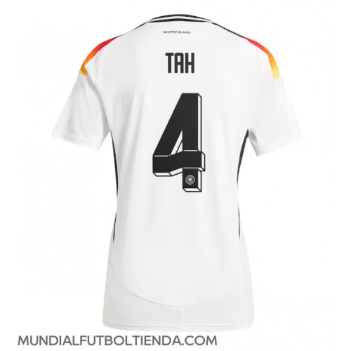 Camiseta Alemania Jonathan Tah #4 Primera Equipación Replica Eurocopa 2024 para mujer mangas cortas